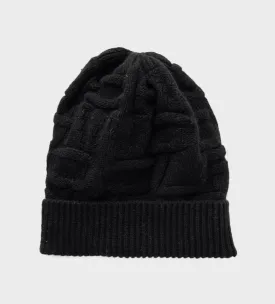 Logo Print Beanie Black